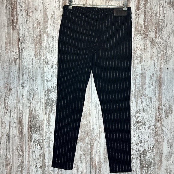 KARL LAGERFELD PARIS Women's Mid Rise Slim Leg Metallic-Stripe Jeans Sz 10 - Picture 3 of 11